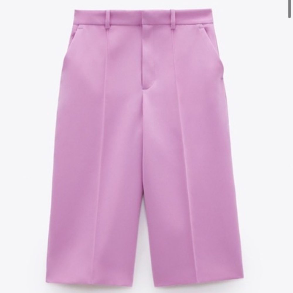 Zara Long Bermuda Shorts Liliac Purple Medium